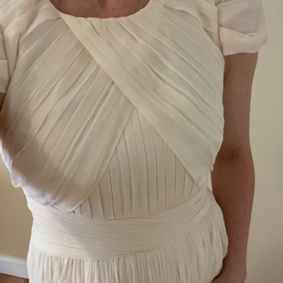 Beautiful cap sleeve chiffon j crew wedding dress - Picture 2 of 6